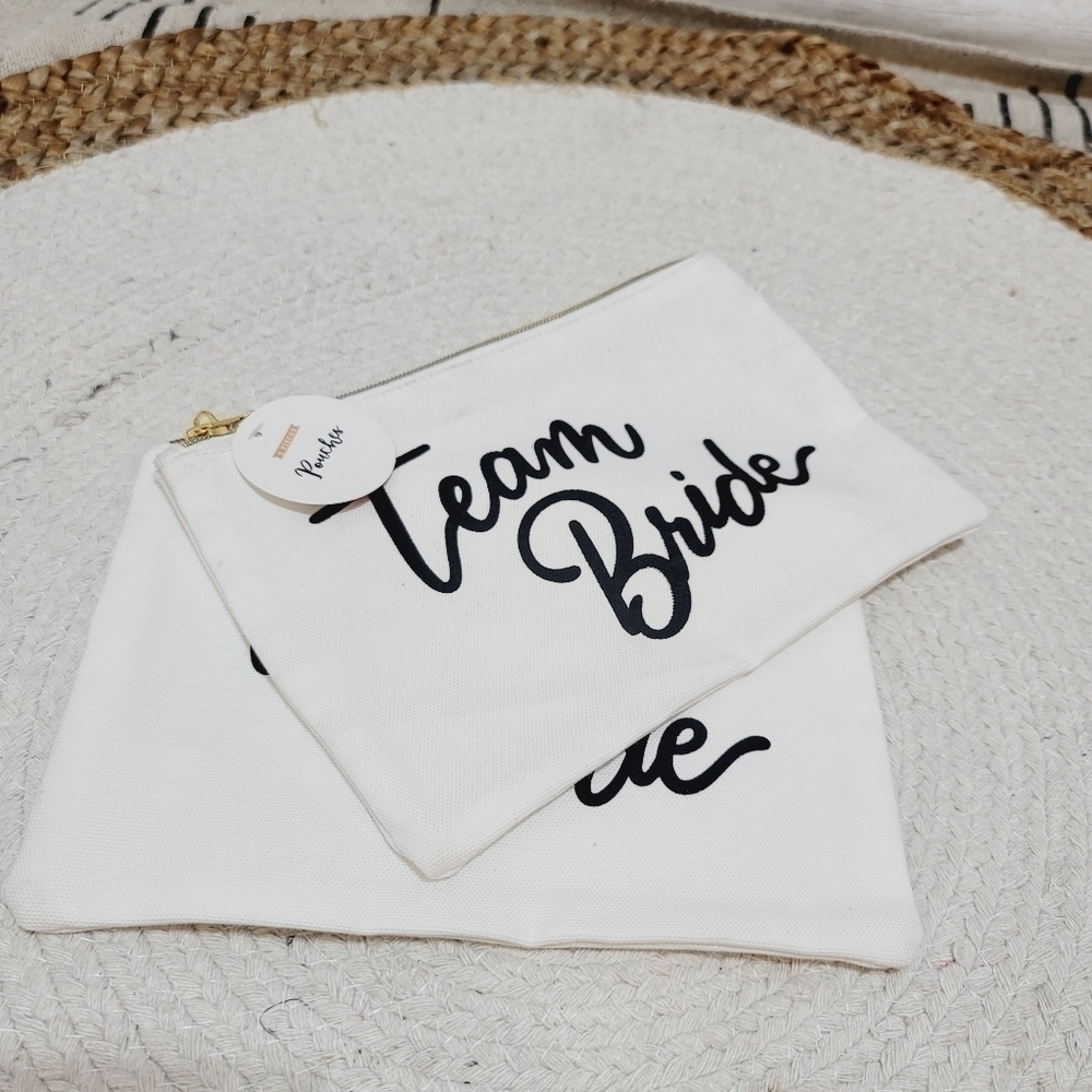 2 PACK OF TEAM BRIDE POUCHES, NEW W TAGS